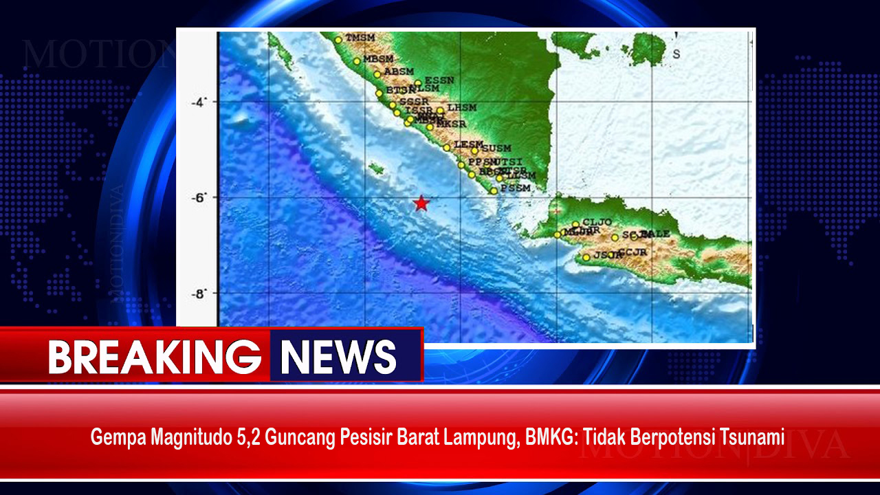 Gempa Magnitudo 5,2 Guncang Pesisir Barat Lampung, BMKG: Tidak Berpotensi Tsunami